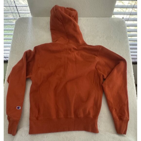 Champion Y2K Reverse Weave Dark Burnt Orange Hoodie Hooded Sweatshirt‎ Small - Picture 7 of 11